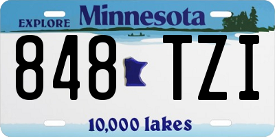 MN license plate 848TZI