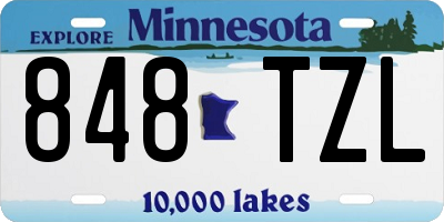 MN license plate 848TZL