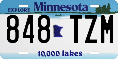 MN license plate 848TZM