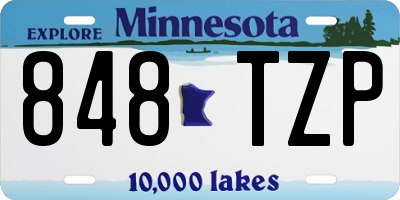 MN license plate 848TZP
