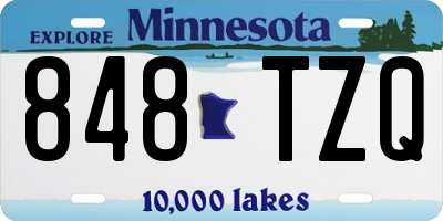 MN license plate 848TZQ