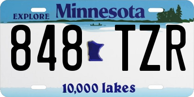 MN license plate 848TZR
