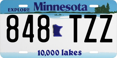 MN license plate 848TZZ