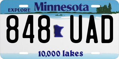 MN license plate 848UAD