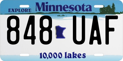 MN license plate 848UAF