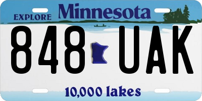 MN license plate 848UAK
