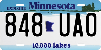 MN license plate 848UAO