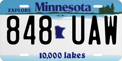MN license plate 848UAW