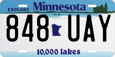 MN license plate 848UAY