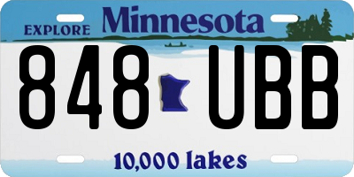 MN license plate 848UBB