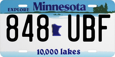 MN license plate 848UBF
