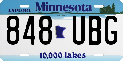 MN license plate 848UBG