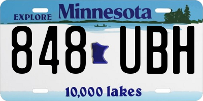 MN license plate 848UBH
