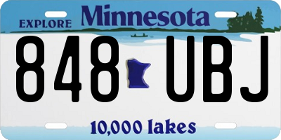 MN license plate 848UBJ
