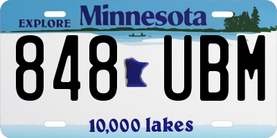 MN license plate 848UBM