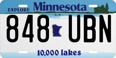 MN license plate 848UBN