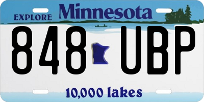 MN license plate 848UBP