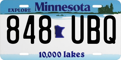 MN license plate 848UBQ