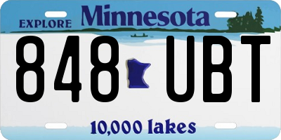 MN license plate 848UBT