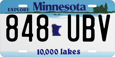 MN license plate 848UBV