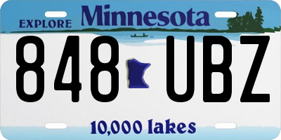MN license plate 848UBZ