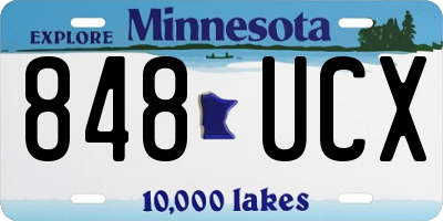 MN license plate 848UCX