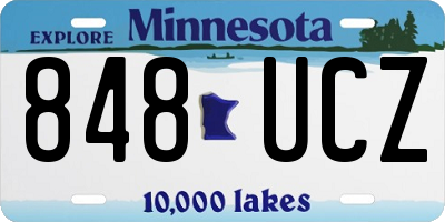 MN license plate 848UCZ