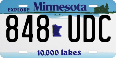 MN license plate 848UDC