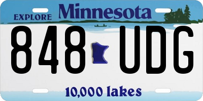 MN license plate 848UDG