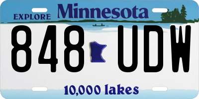 MN license plate 848UDW