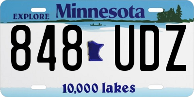 MN license plate 848UDZ