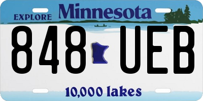 MN license plate 848UEB