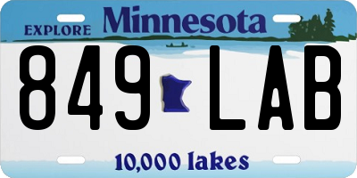 MN license plate 849LAB