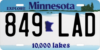 MN license plate 849LAD