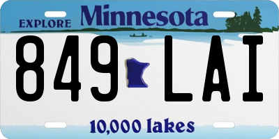 MN license plate 849LAI