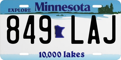 MN license plate 849LAJ