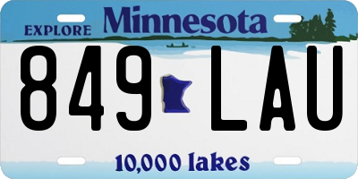 MN license plate 849LAU