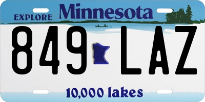 MN license plate 849LAZ