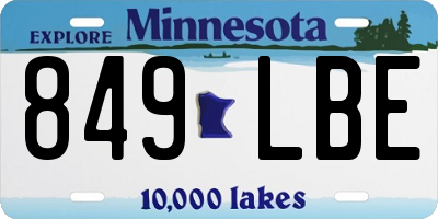 MN license plate 849LBE