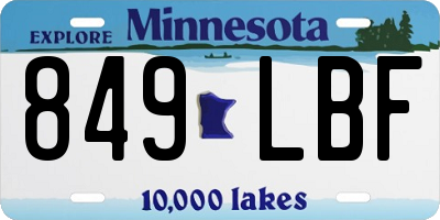 MN license plate 849LBF