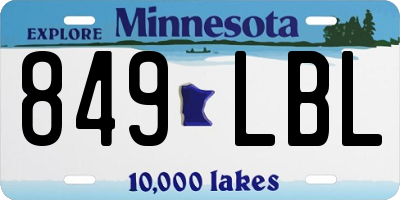 MN license plate 849LBL