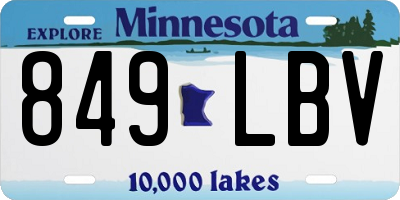 MN license plate 849LBV