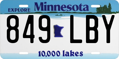MN license plate 849LBY
