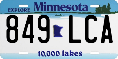 MN license plate 849LCA