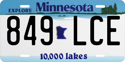 MN license plate 849LCE