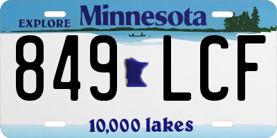 MN license plate 849LCF