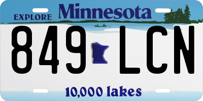 MN license plate 849LCN