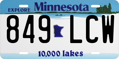 MN license plate 849LCW