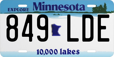 MN license plate 849LDE