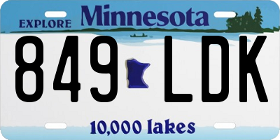 MN license plate 849LDK